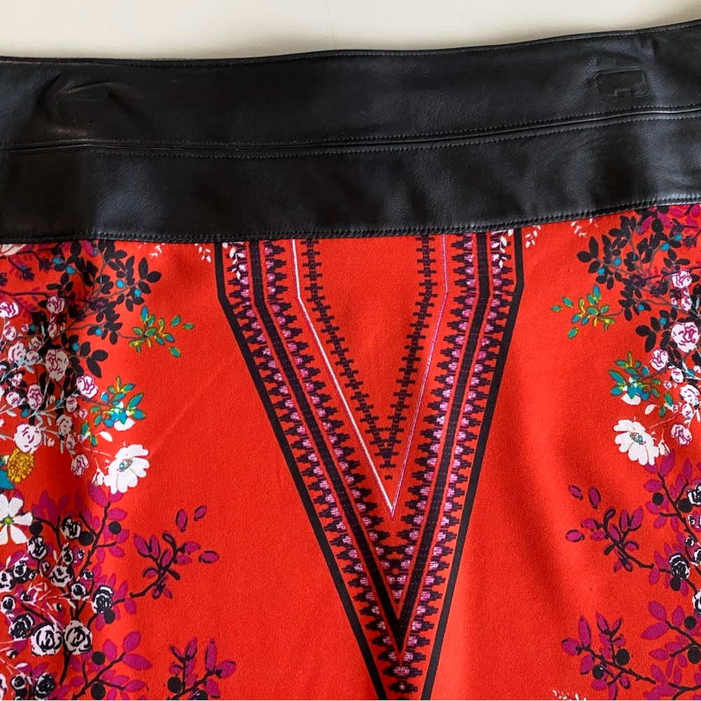 Bisou Bisou Orange Black Embellished Midi Skirt - Picture 5 of 8